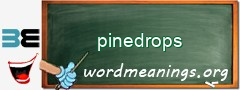 WordMeaning blackboard for pinedrops